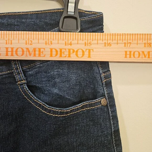 Womens High-Waisted Dark Wash Skinny Jeans 1X By B.O.B With Stretch Cotton Blend - Picture 2 of 6